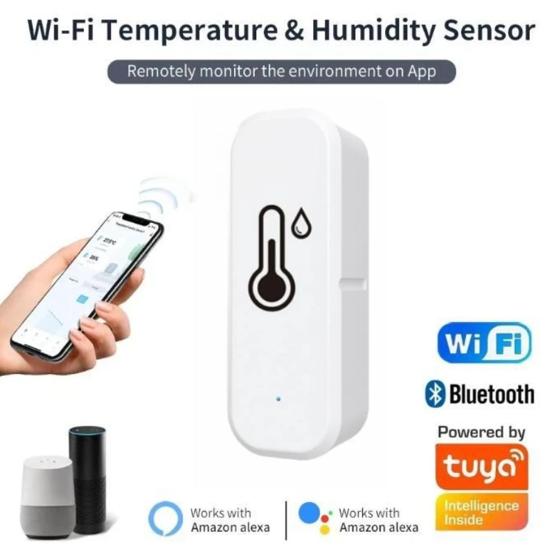 Tuya inteligente wifi sensor de umidade temperatura app monitor remoto para casa inteligente vida inteligente funciona com alexa google assistente