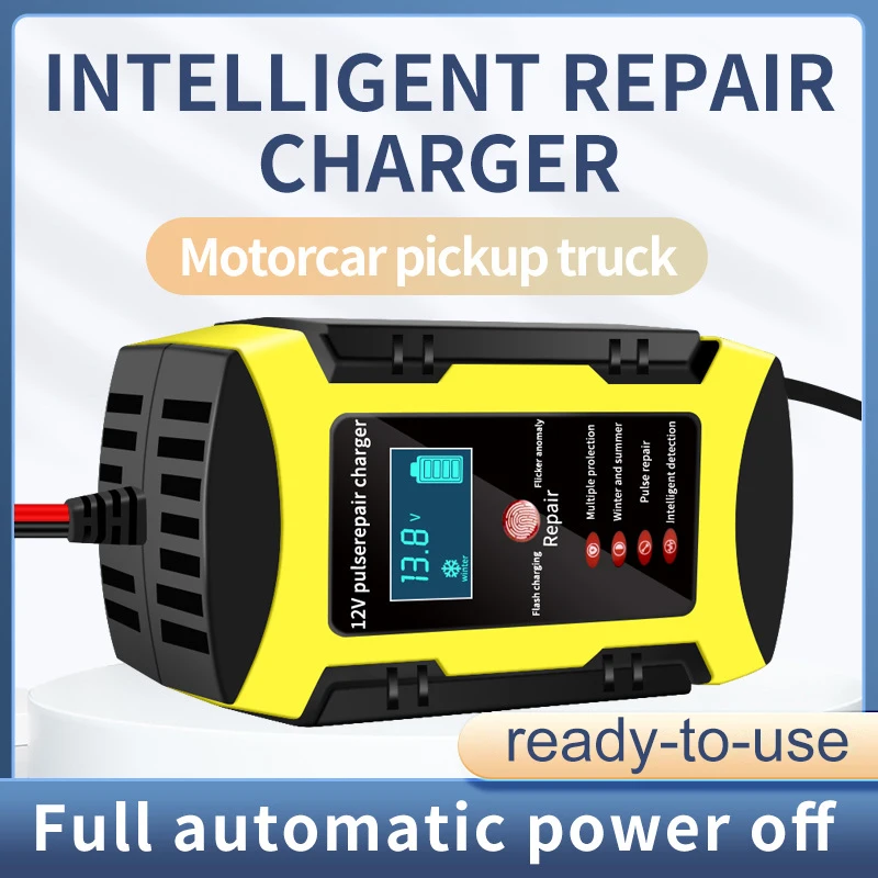 12V/6A intelligent automatic car battery charger Car and motorcycle battery pulse maintenance charger