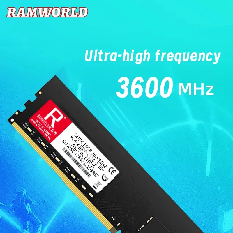 RAMWORLD DDR4 16GB 8GB 3600MHz XMP 2.0 CL-16 Sk-Hynix CJR Chips Desktop Memoria Ram PC4 1.35V 28800 DIMM Computer Memory