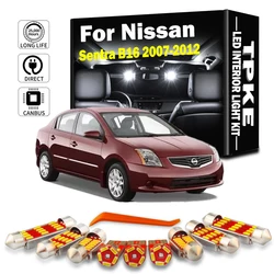 TPKE 13Pcs Car Accessories For Nissan Sentra B16 2007 2008 2009 2010 2011 2012 LED Interior Dome Map Sun Visor Light Bulbs Kit