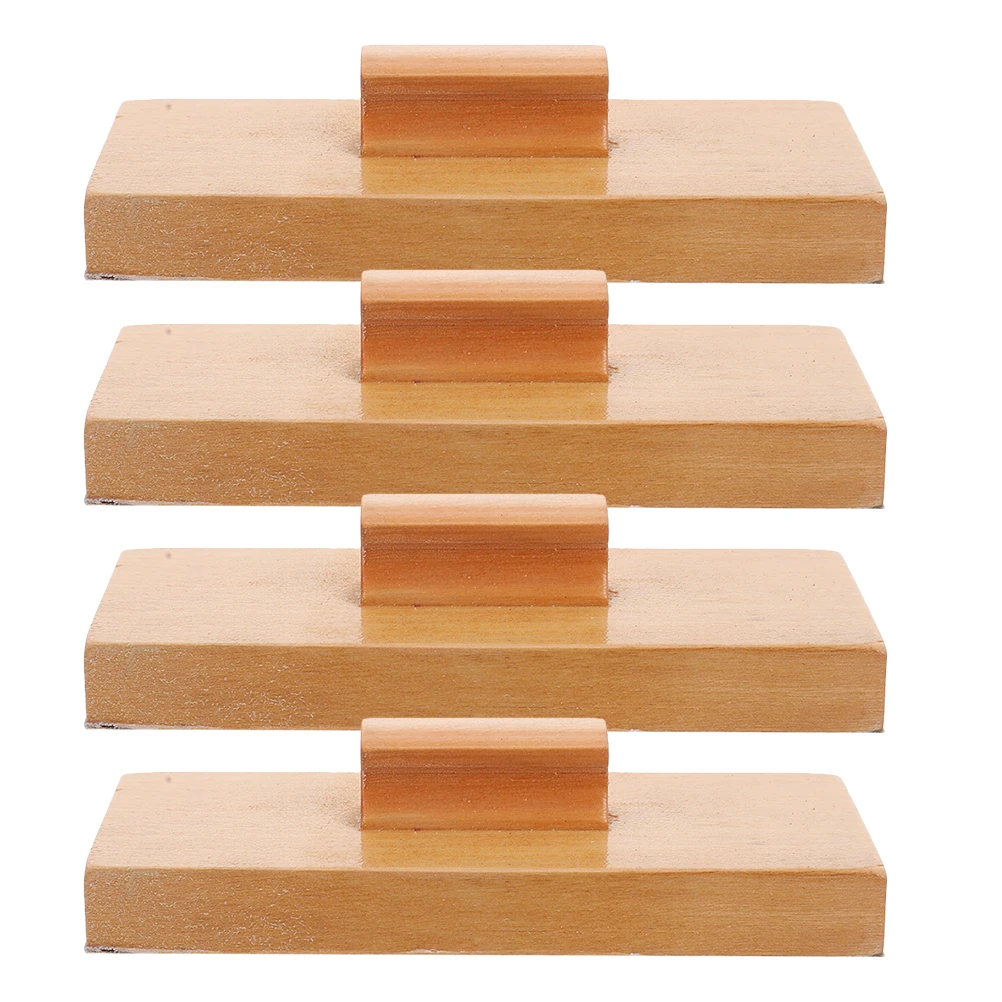 

4Pcs Castanets Musical Instrument Double Sided Sandpaper Wood Block Wear Resistant for Early Childhood Music Development