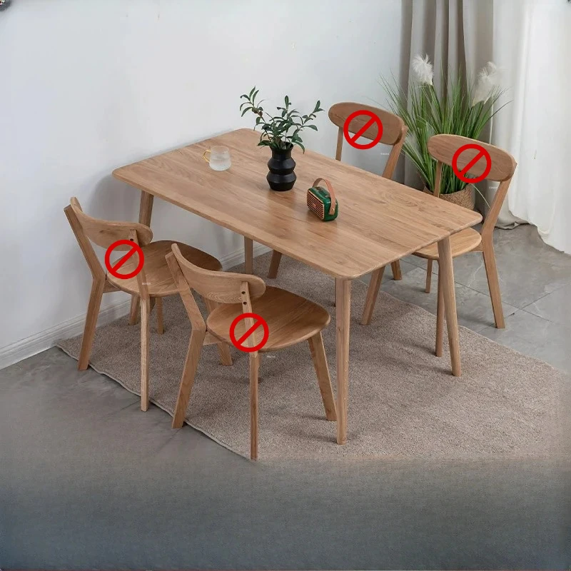 Only Table Nordic Solid Small Space Modern Minimalist Kitchen Dining Room Wood Dining Table Set  Rectangular Natural Wood Finish