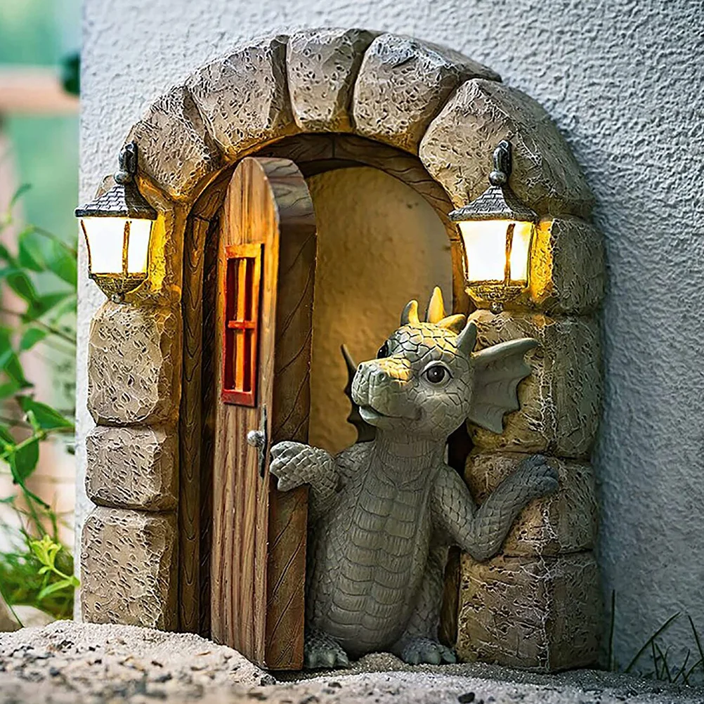 

Resin Dragon Sculpture Small Decorative Statue for Garden Wall Art Indoor Outdoor Home Decoration Ornament