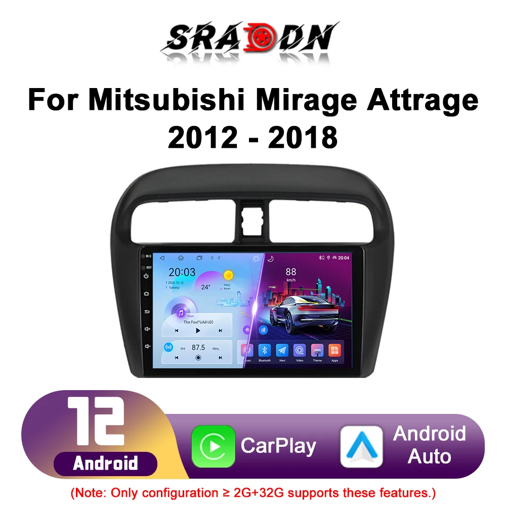 

For Mitsubishi Mirage Attrage 2012-2018 Car Radio Android Automotive Multimedia Player Navigation GPS Carplay Screen Auto Stereo
