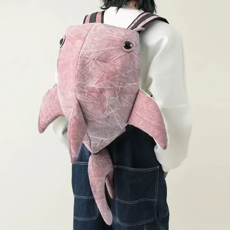 Whale Shark Shape Backpack Durable Large Capacity Travel Bag  display picture 1