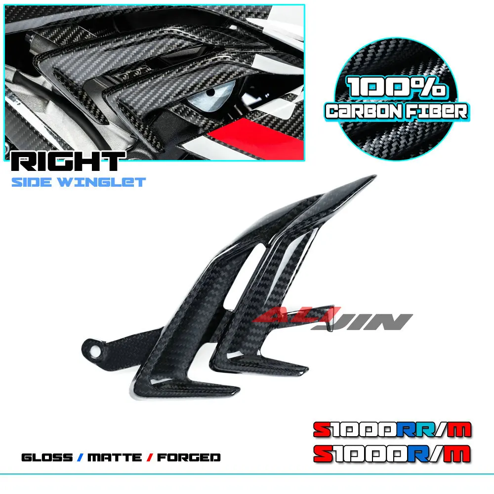 100% Real Carbon Fiber Motorcycle Side Panel Fairing Kit Air Deflector Wing Spoilers For BMW S1000RR S1000R M1000RR 2019-2022