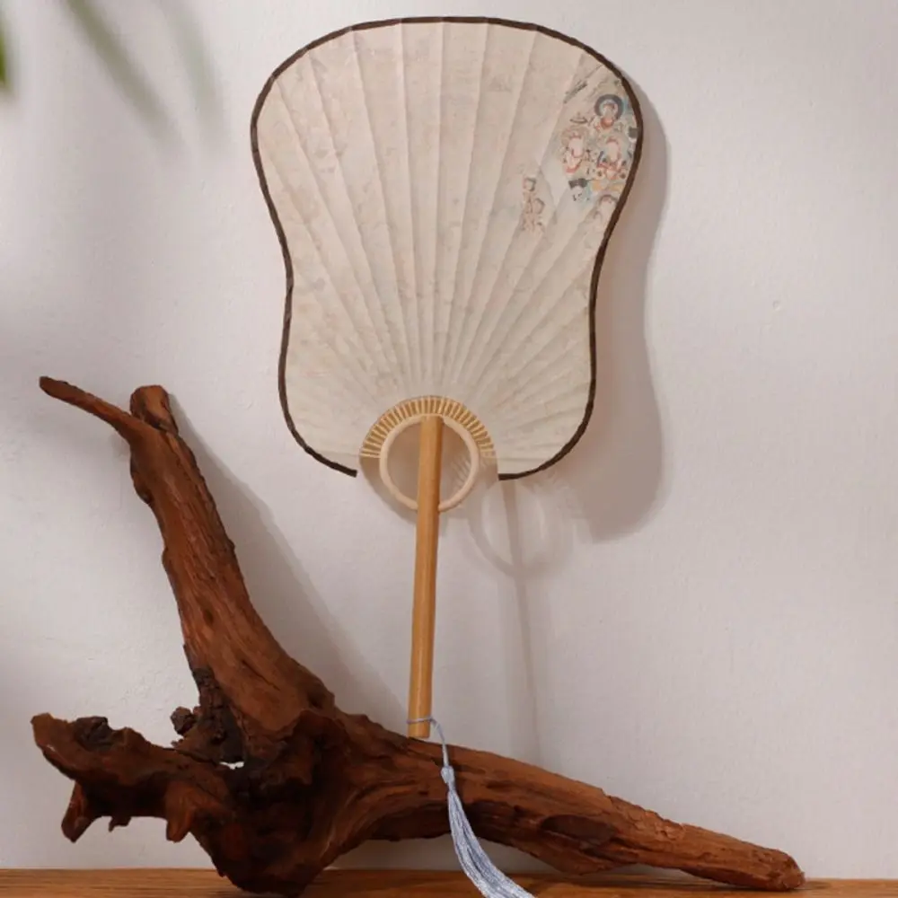 Wooden Shank Xuan Paper Fan DIY Calligraphy Handmade Vintage Group Fan Elegant Design Semi Mature Painting Hand Fan Female