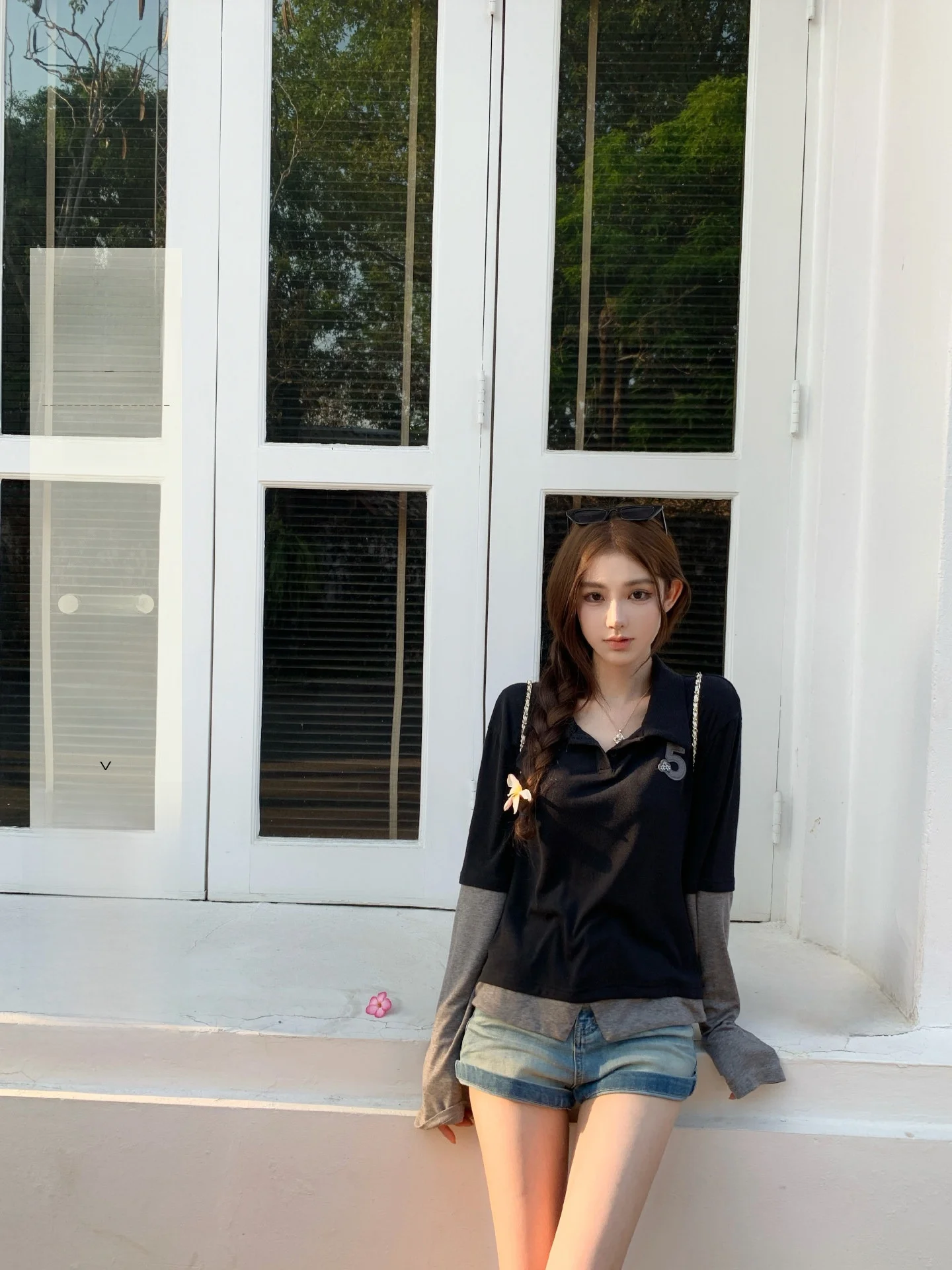 

OKMASHOP Женская свободная футболка с длинным рукавом в стиле Lazy Fashion, весна-лето, дизайнерский крой, дышащая, комфортная