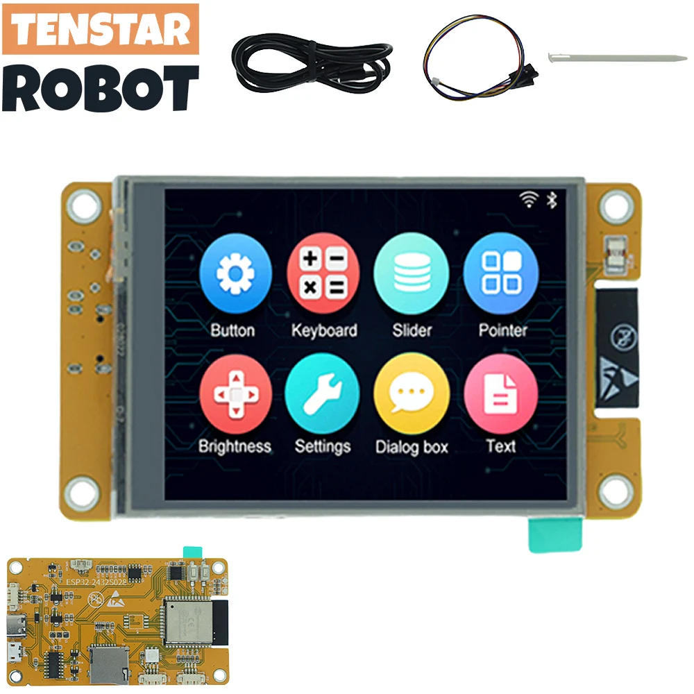 TENSTAR ROBOT ESP32 Arduino LVGL макетная плата с Wi-Fi и Bluetooth, 2,8 дюйма, 240*320, умный экран дисплея, TFT-модуль с сенсорным экраном