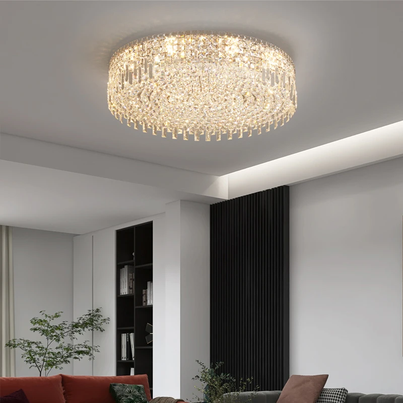 Cost-Effective Light Luxury Shining Beautiful Exquisite Crystal Beads Ceiling Light for Living Room Villa Loft Bedroom