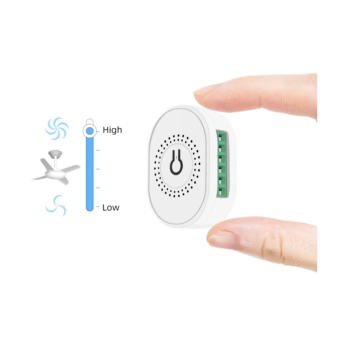 Tuya Smart WiFi Fan Ceiling Fan Switch Module Dual-Mode Reset Voice for Alexa Google Home White