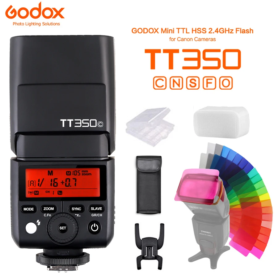 فلاش كاميرا Godox Mini Speedlite, فلاش كاميرا TT350S TT350N TT350C TT350O TT350F لكاميرا كانون نيكون سوني فوجي فيلم أوليمبوس