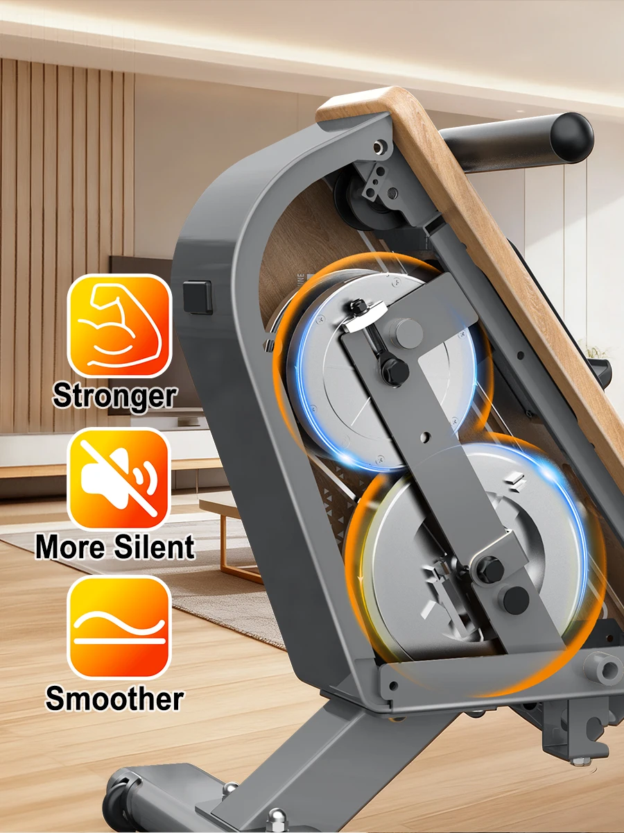 Heim-Rudergerät mit 16 Einstellbaren Magnetischen Widerstandsstufen, Bluetooth LCD-Display, 150KG Maximallast, Indoor-Fitness – Detail 2