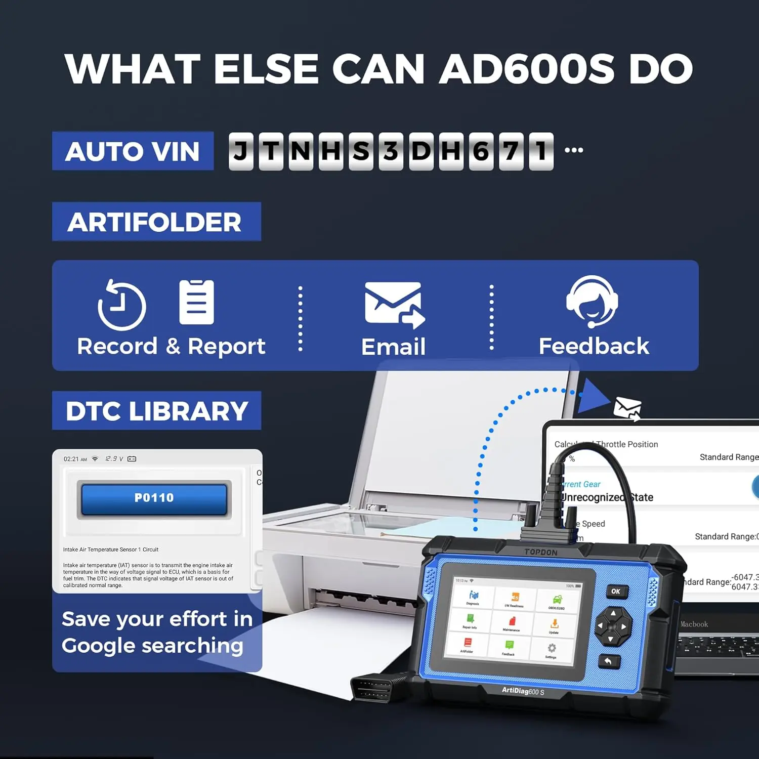 Topdon-自動車診断ツール,車両スキャナー,artidiag600s,OBD2