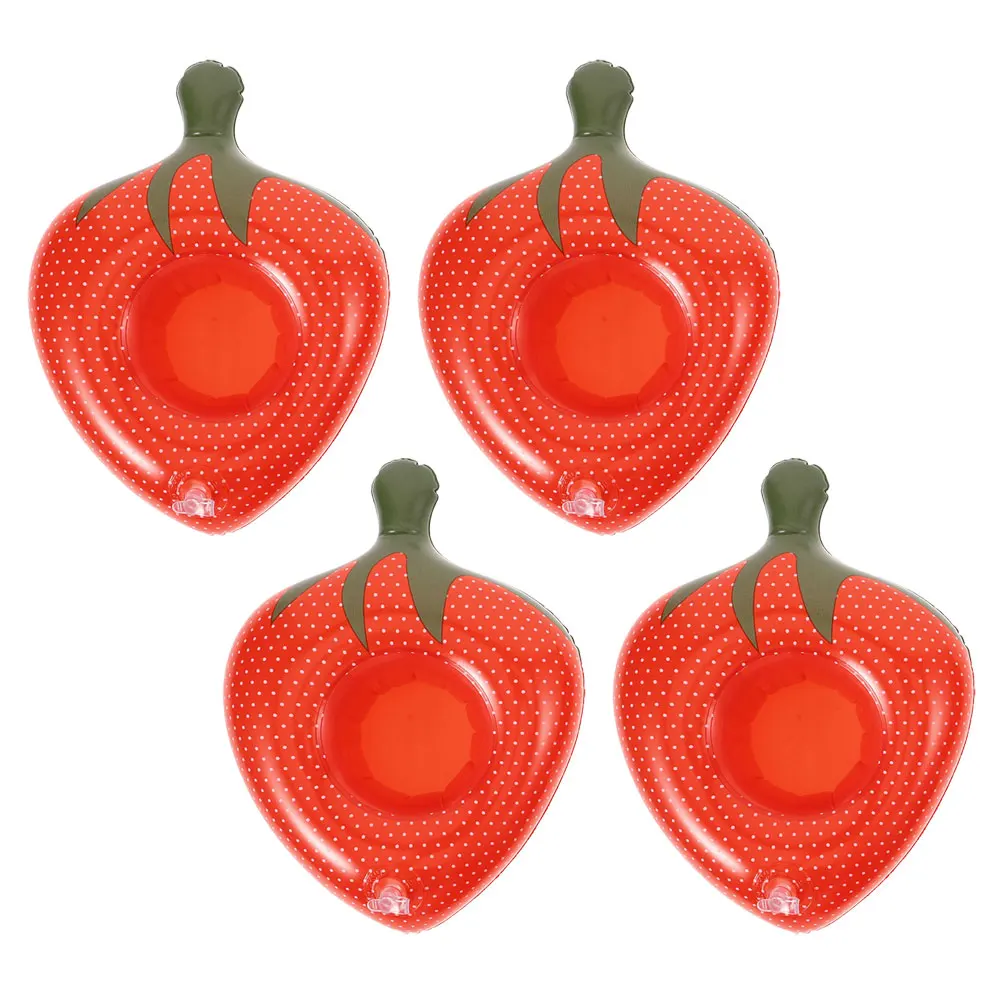 

4pcs Inflatable Cup Holder Pool Drink Float Floating Beverage Water Bottle Holder PVC Air Pool Toy Accessory