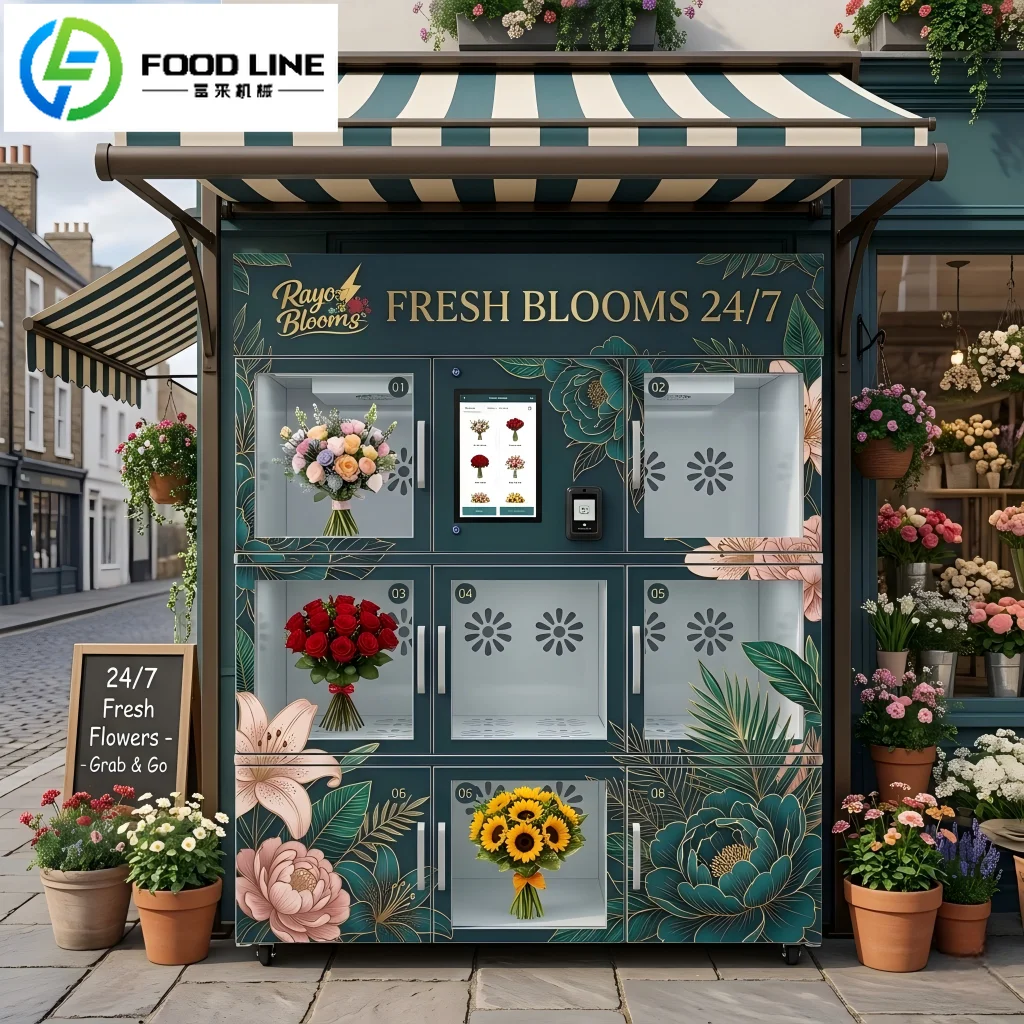 FOODLINE Flower Vending Machine Multi‑payment Method Flower Vending Kiosk For Urban Commercial Complex Usage