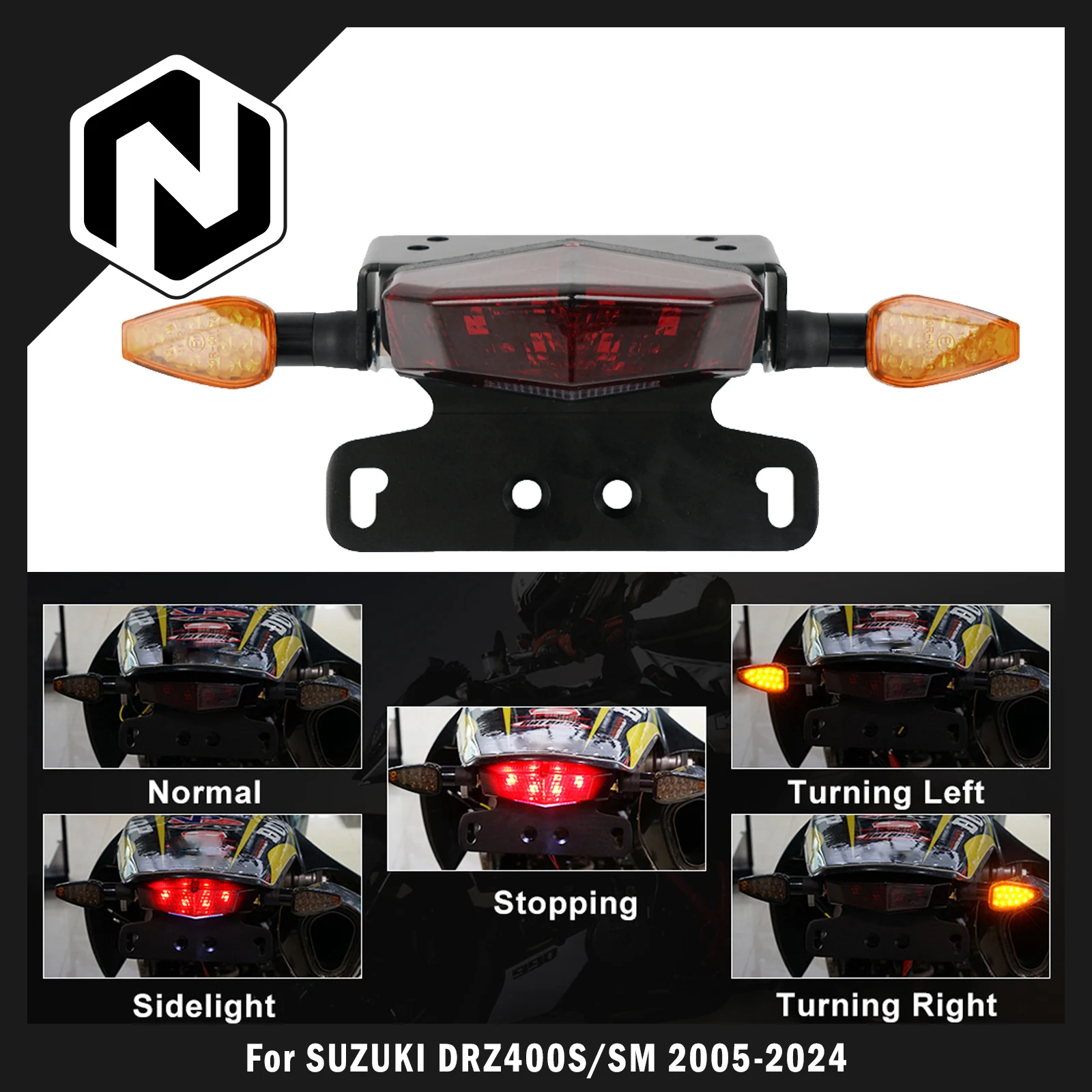 

NICECNC For Suzuki DRZ400S 2000-2024 DRZ400SM 2005-2024 DR-Z 400S 400SM 400 S SM Tail Rear Brake LED Light Turning Signal Kit