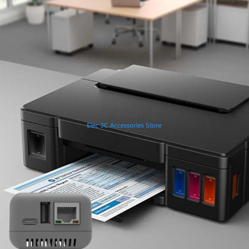 Y51A USB2.0 Rj45 Servidor impresión red Lan Mini servidor impresión con puerto LAN RJ45 100M