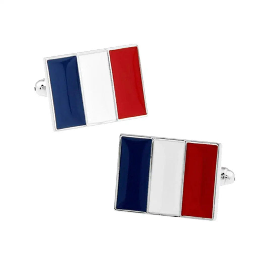 Cuff French Flag Cufflinks Punk Style French Shirt Cufflinks for Men Formal Jewelry for Working Wedding