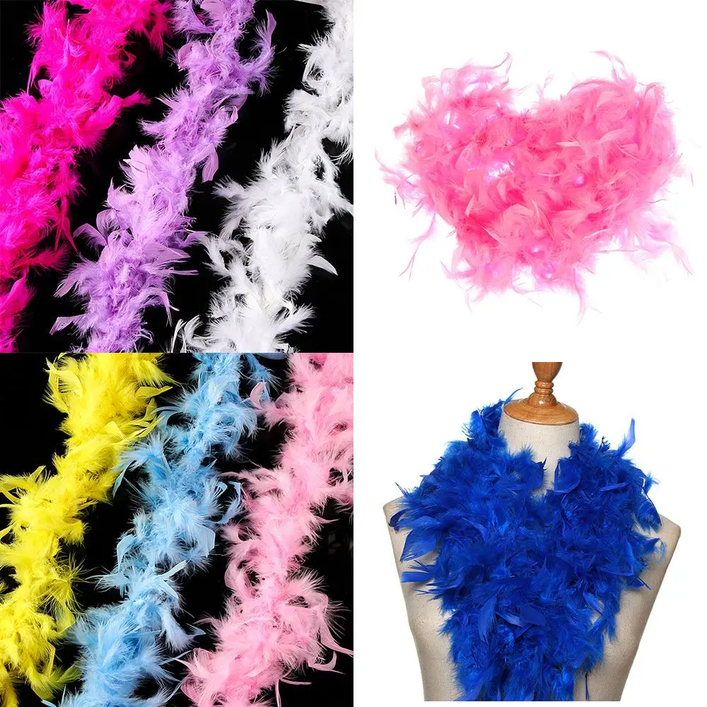 Plumes Boa Strip Fluffy Craft Costume, Robe de paupières, Décoration de fête de mariage, Couture et tissu en déclin, 2m