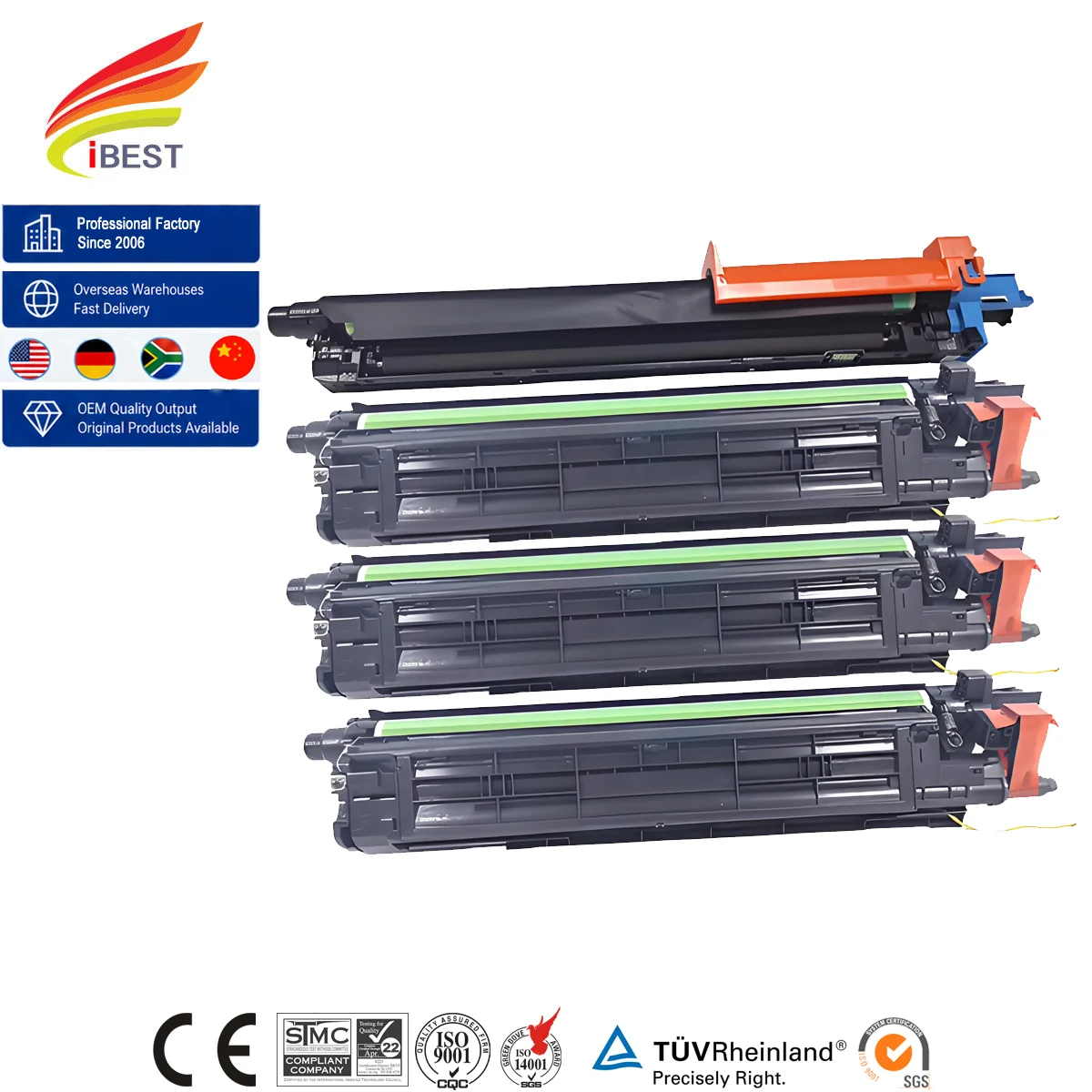 IBEST Compatible Konica Minolta DR215 Drum Unit DV215 Developer Unit IU215 Imaging Unit Compatible for Bizhub  C266 C226 C256