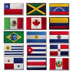 Chile Brazil Mexico Panama Argentina Cuba National Flag Patch Embroidery Badge Embleminsignia Armband Embroidered Hook&loop