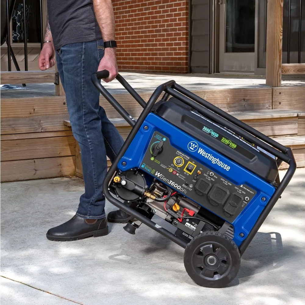 Dual Fuel Portable Generator 4650W Remote Start Auto Choke RV 30A Outlet