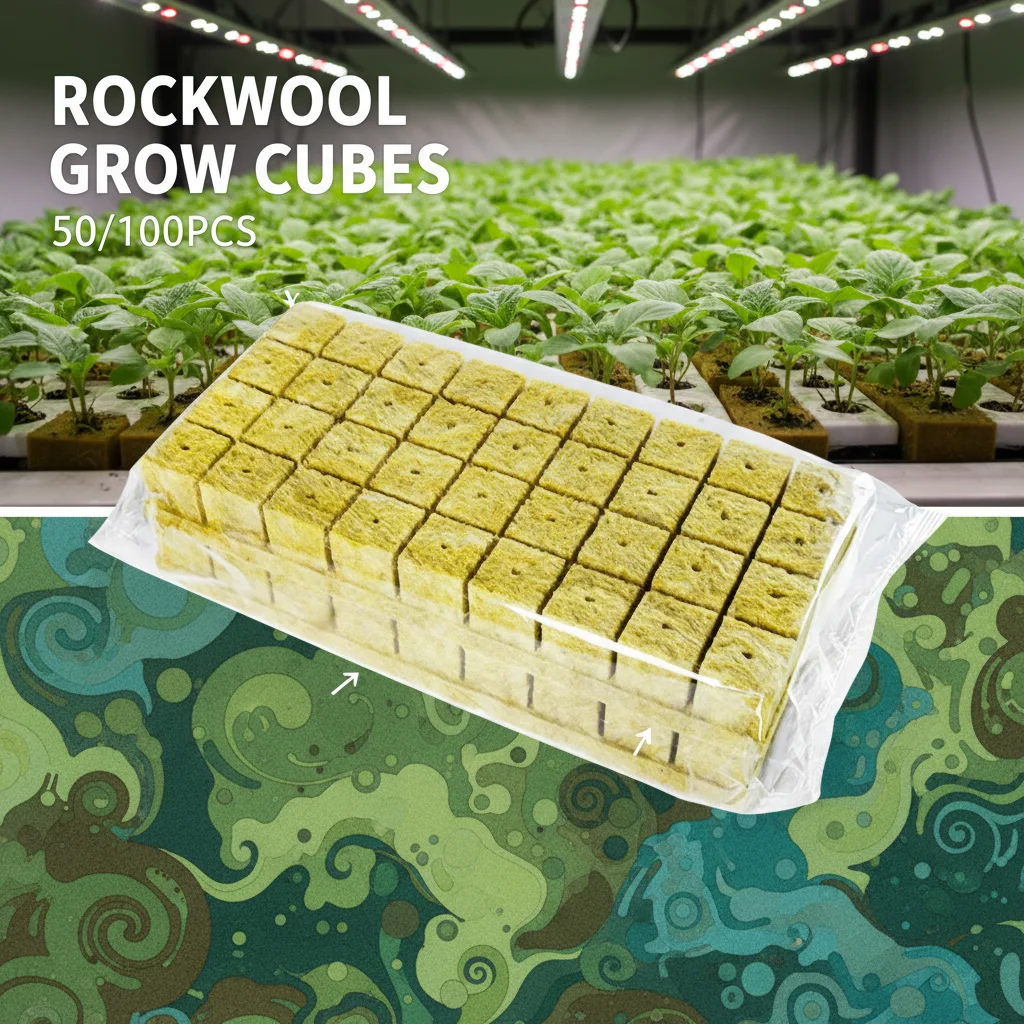 Medio de Cultivo Hidropónico Profesional de Lana de Roca, Cubos de Cultivo sin Tierra para Germinación de Semillas y Propagación de Plantas