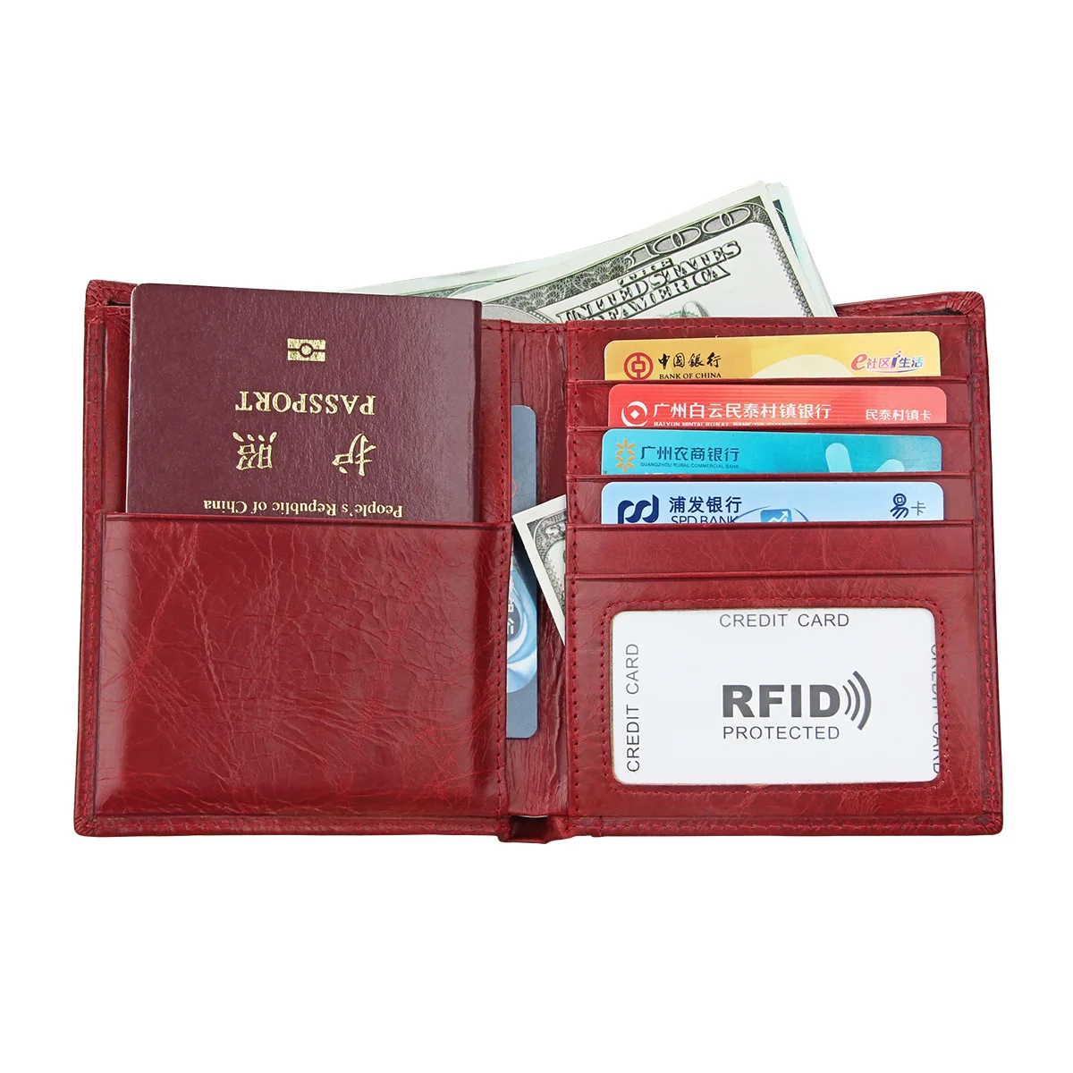 Porte-passeport en cuir véritable pour femme, portefeuille de voyage, blocage RFID, petite couverture de passeport mince, porte-carte de crédit, sac à main