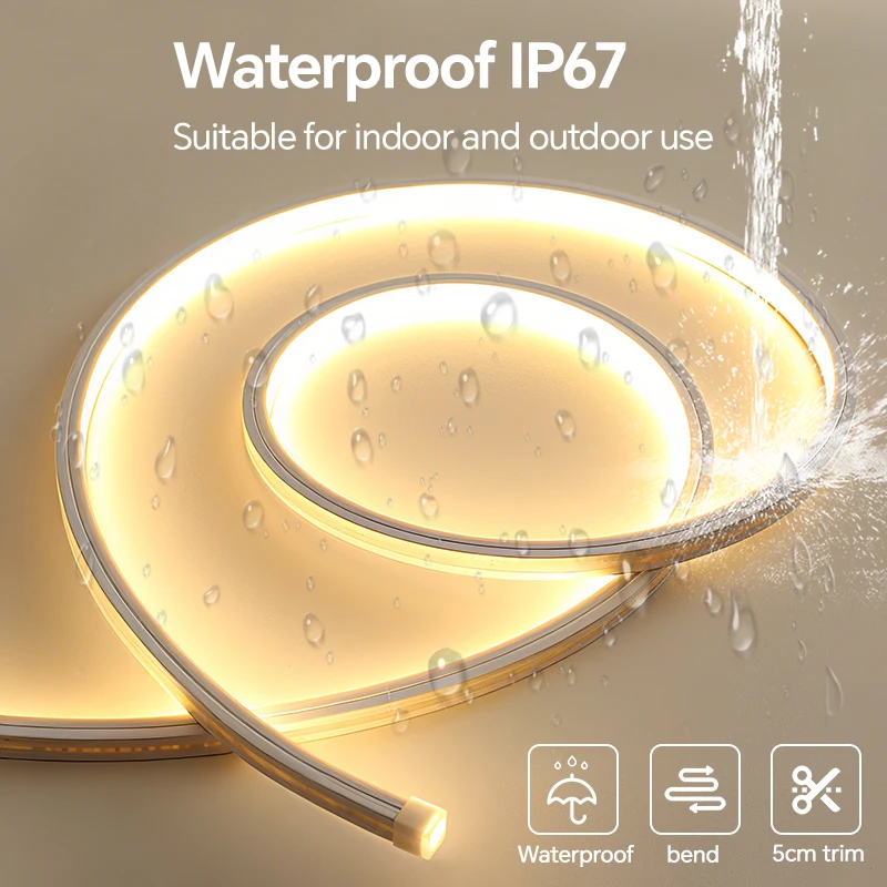 Pop Silicone Neon LED Strip Light 24V Flexible Waterproof Channel Profile Diffuser For Embedded Cabinet Kitchen Wardrobe Lightin