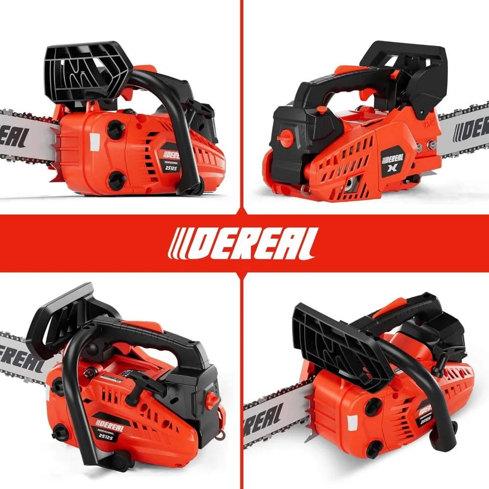 12인치 25.4CC 투스트로크 탑 핸들 가스 체인톱 효율적인 나무 절단용