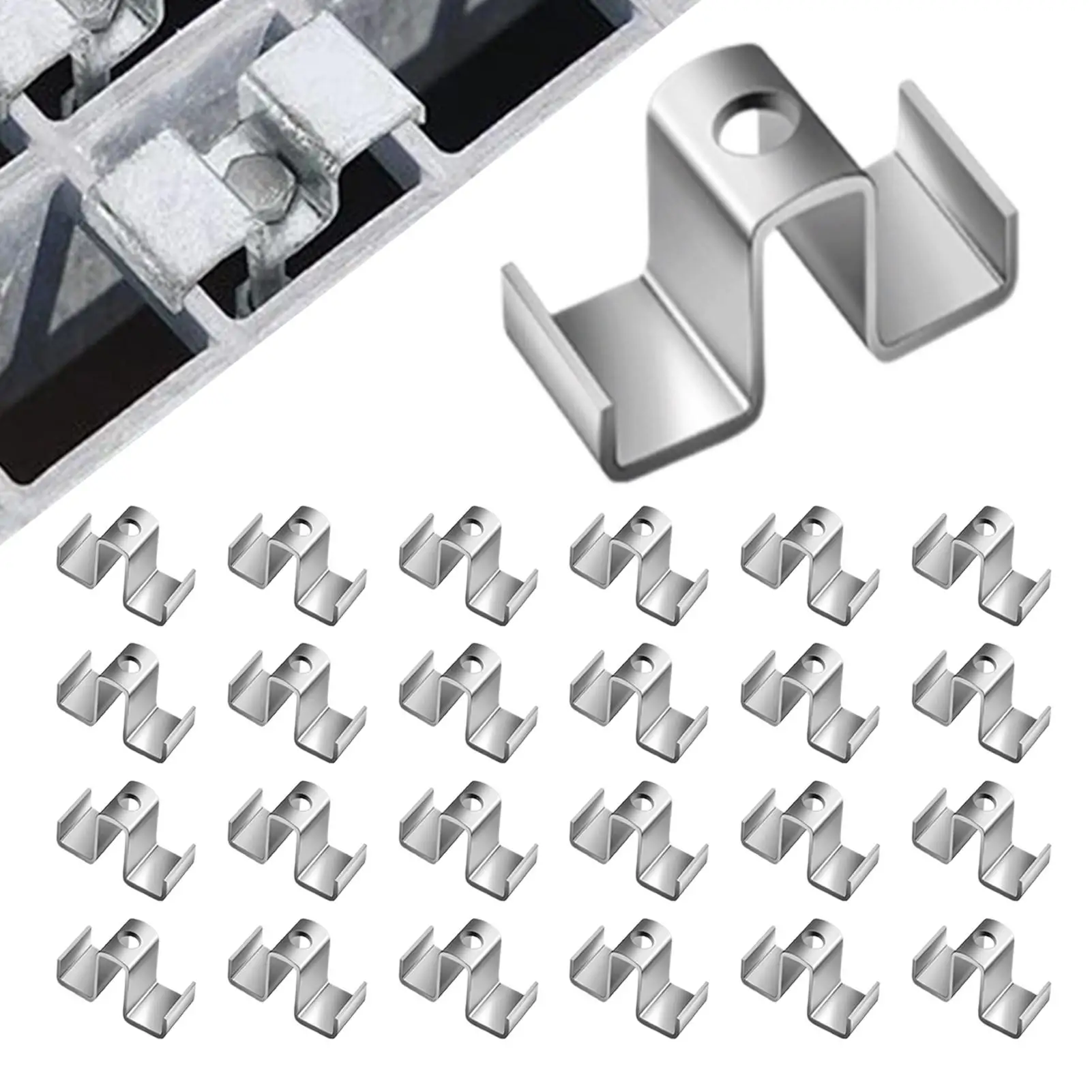 Grating Saddle Clip 25-Piece Heavy Duty Metal Bar Grating Saddle Clamp Weather Proof Fastener For Installation Treads Bridge