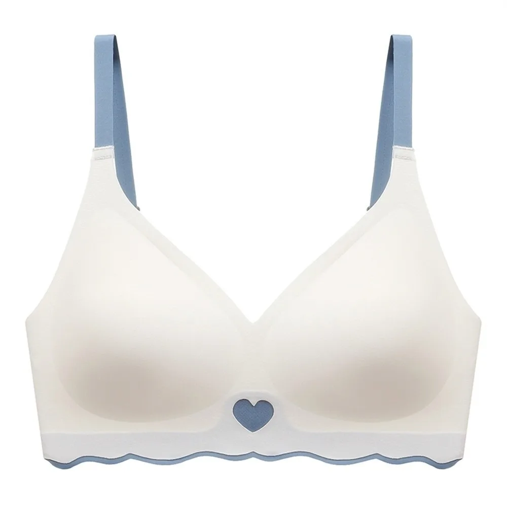 Heart Close-fitting Wireless Bra Shockproof Gathered Breasts Seamless Bralette Lingerie Push Up Sports Bra Running