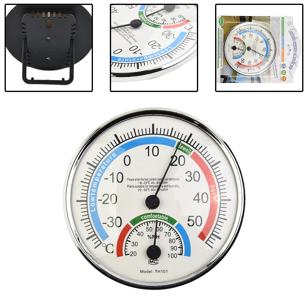 Mini Round Pointer -30-50 ° Temperature Meter Thermometer Hygrometer Thermo Analogue Humidity Room Climate Control Inside