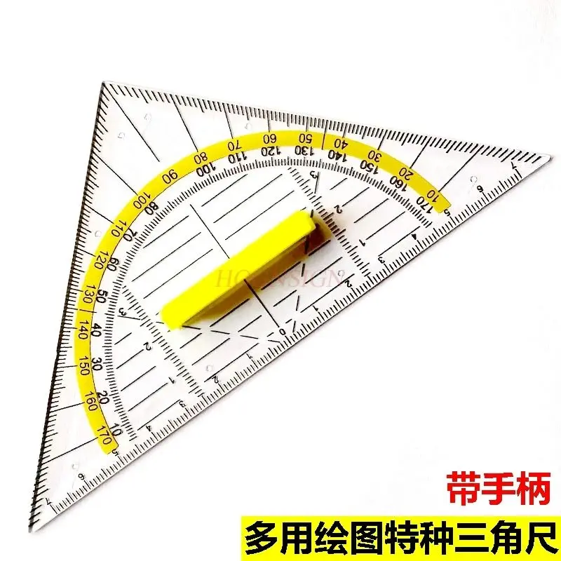 

1 шт. многофункциональная треугольная линейка, пластиковая прозрачная треугольная линейка isosceles, инструмент для геометрического рисования, измерительная линейка