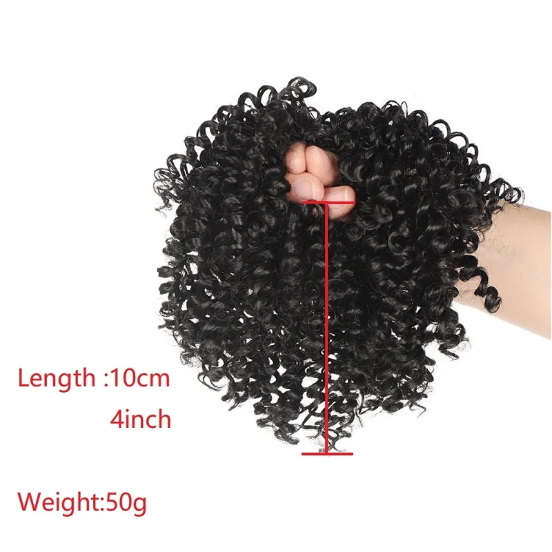 WIGSIN 4 Cal syntetyczny Afro perwersyjne kręcone Chignon do przedłużania włosów kawałki włosów poszewka do włosów przyrząd do koka z włosów do