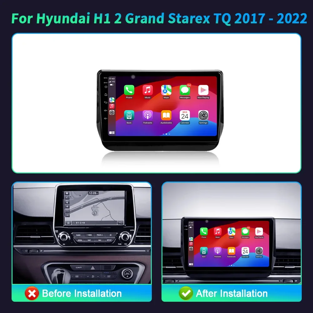 Android 14 For Hyundai H1 2 Grand Starex TQ 2017-2022 Car Radio Multimedia Video Player Navigation GPS Wireless Carplay Screen