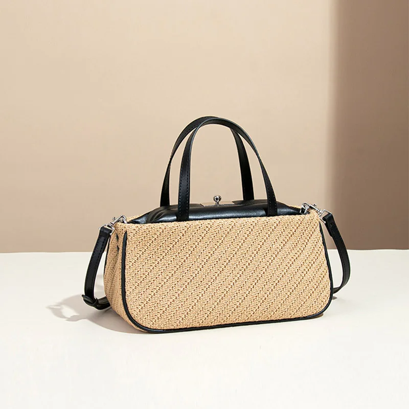 

Fashionable summer new straw woven handbag female casual luxury designer multifunctional handheld off-road shoulder bag and purs