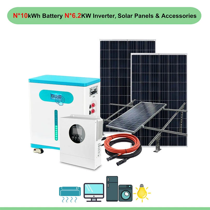 Kit De Paneles Solares Con Inversor 10kWh Battery 6.2kW Inverter Kit Solar Energy System Storage Philippines Nigeria
