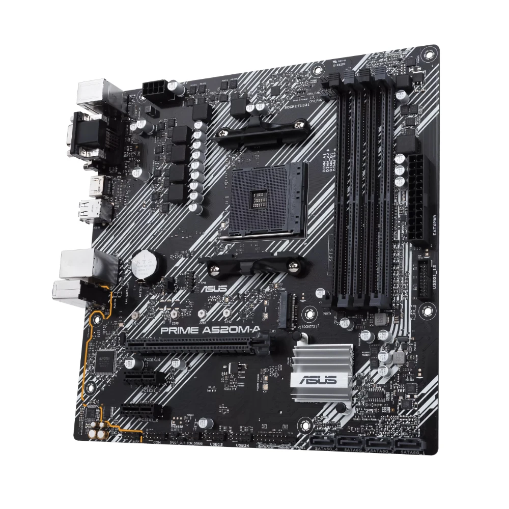 Imagem -03 - Placa-mãe Asu Prime A520m-a M-atx com Soquete Am4 para Processadores Ryzen 2a 3a Geração 5600 5600g 5700x 5700x3d 5500 Ddr4 Slot