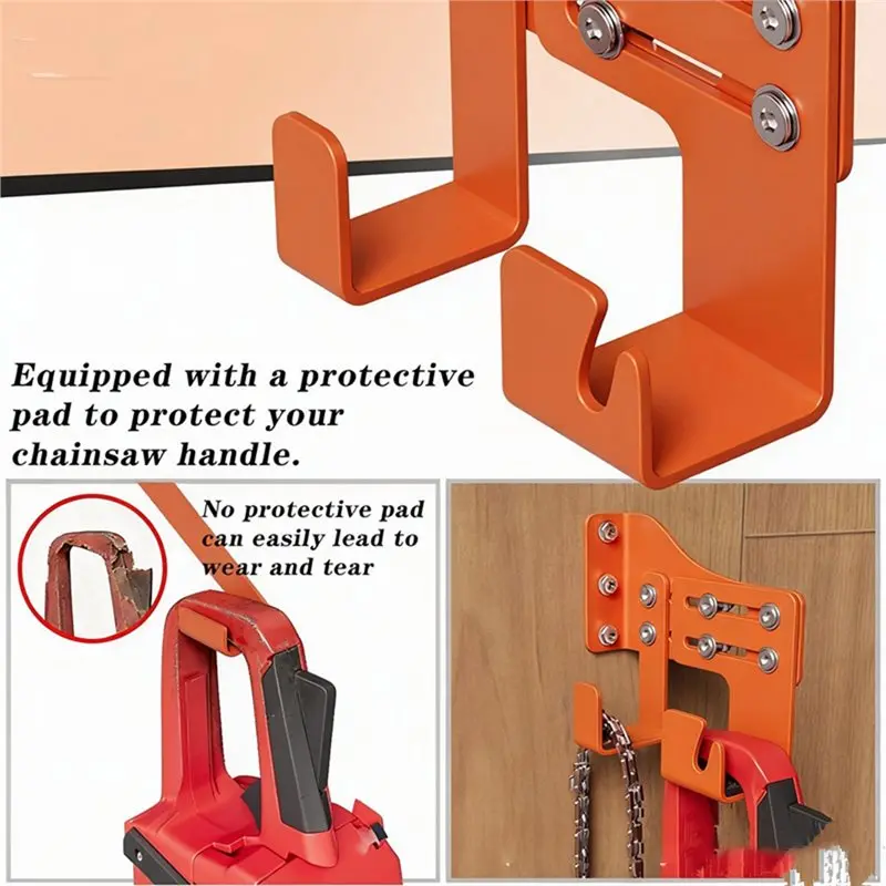 CYCLI-Penyangga Gergaji Dinding Tahan Beban Berat, Gantungan Gergaji yang Dapat Disesuaikan dengan 2 Pengait untuk Penyimpanan Gergaji di Garasi, Penyimpanan Peralatan