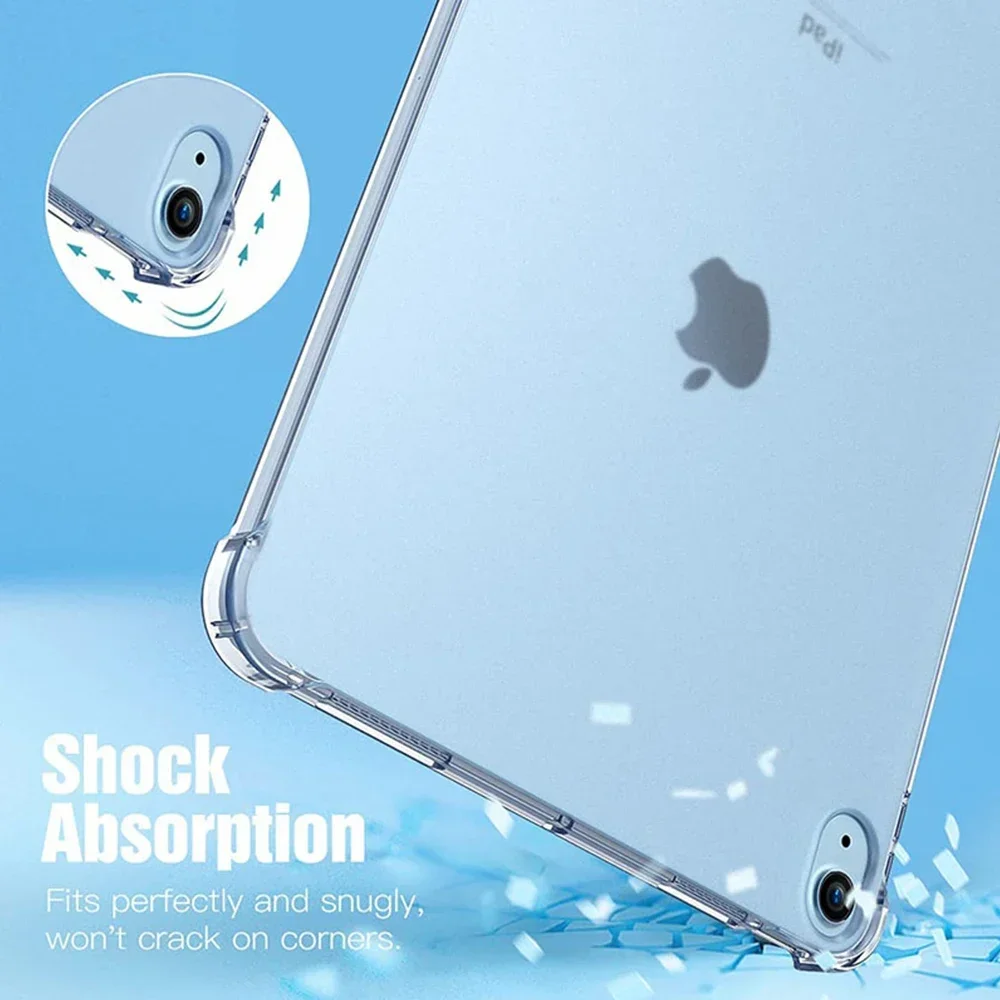 Coque fine transparente en silicone TPU souple, étui pour iPad Air 5, inspectés génération, A2589, A2591, 10.9, 2022