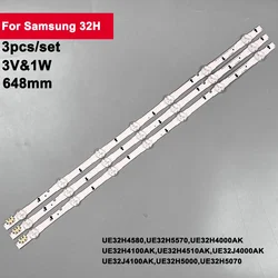 648mm 3 sztuk/zestaw paski podświetlenia telewizora do telewizora Samsung 32 cale D4GE-320DC0-R2UE32H4580 3V listwa oświetleniowa Led UE32H5570 UE32H4000