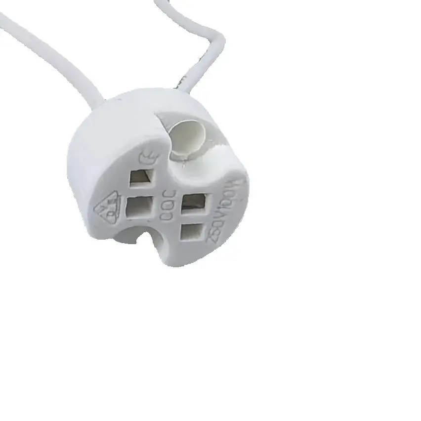 2pcs GU5.3 MR16 Testing Lamp Holder Ceramic Aging Lamp Base Halogen Bulb LED Light Socket Converter With Cable