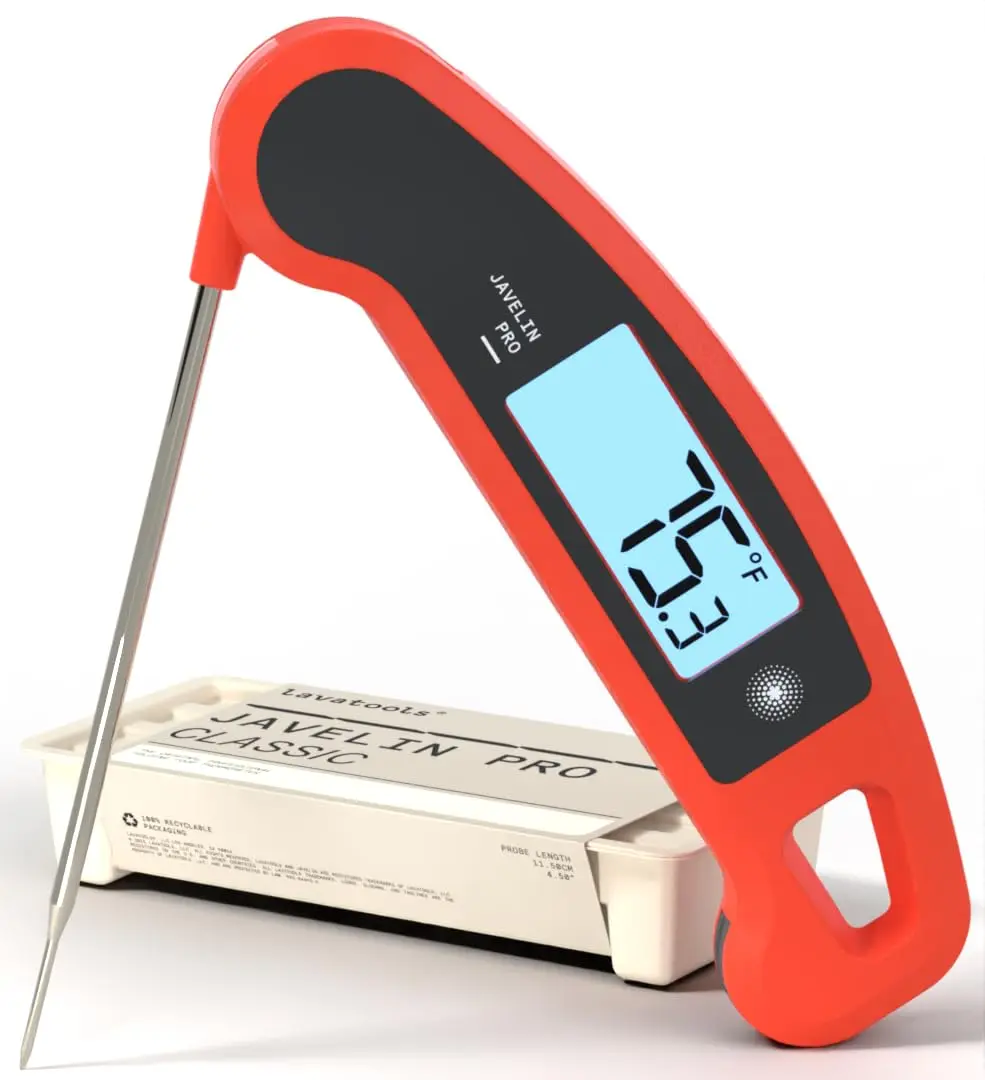 

Ultra-Fast 2-Second Digital Meat Thermometer for Grill Cooking, Water Resistant with Backlit Display