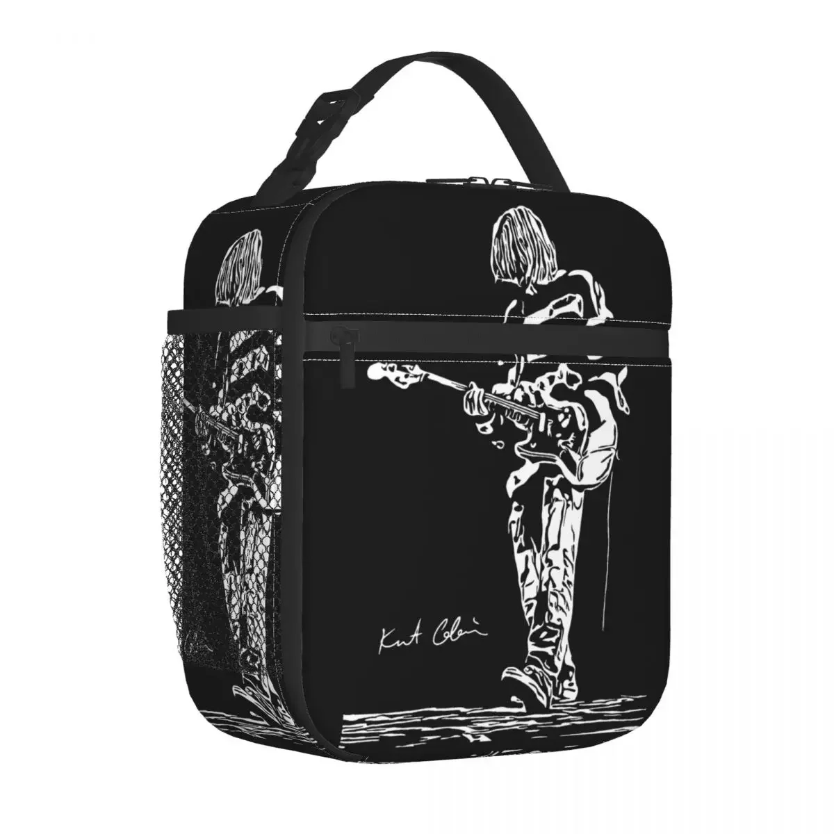 Kurt Cobain Guitar Thermal Insulated Lunch Bags School Portable Bento Box Cooler Thermal Food Box