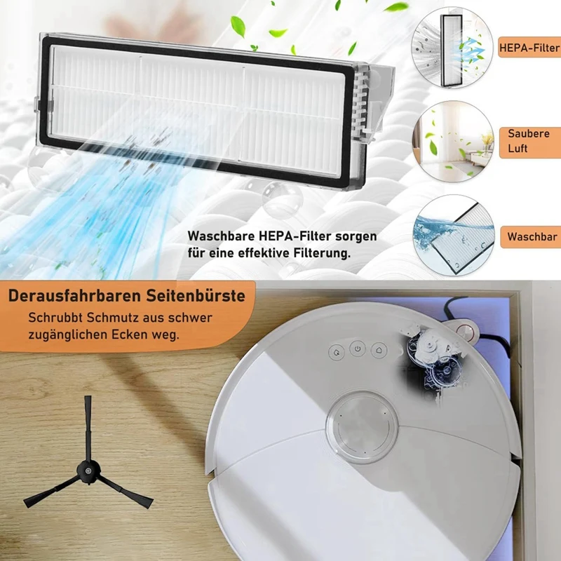 Roborock-掃除機ロボットs8maxv ultra,スペアパーツ,メインブラシ,HEPAフィルター,モップクロス,ぼろきれ,ダストバッグ,ロボット