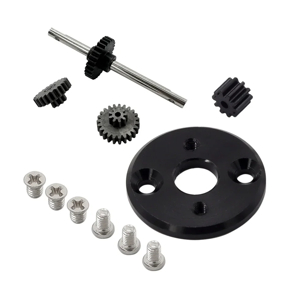 الألومنيوم 370 قوس المحرك مع ترس المحرك علبة التروس مجموعة تروس نقل ل MN78 MN82 1/12 ترقية أجزاء #2