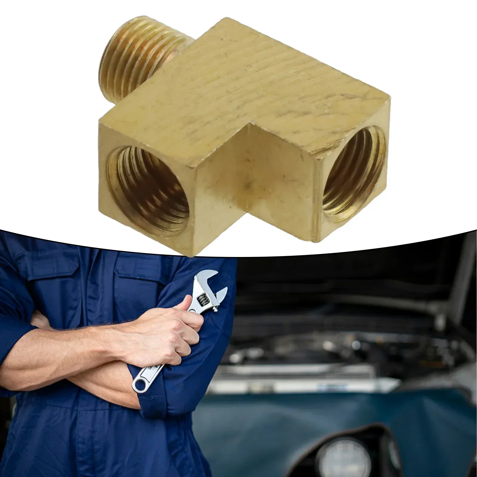 7 7 7 7 7 777777   7 7 7 M10x1 النحاس T-موزع زاوية محول ل اتصال استشعار ضغط الزيت T-موزع زاوية محول