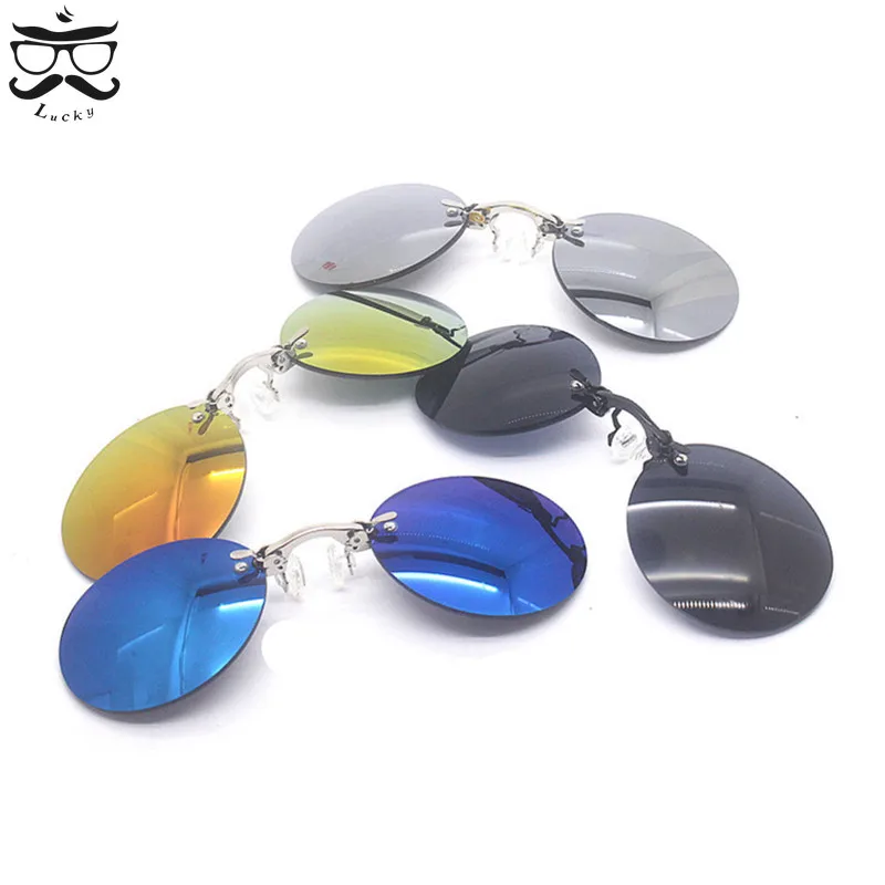 UV400 Clip on Nose Glasses Round Rimless Matrix Morpheus Sunglasses Mini Frameless Vintage Men Eyeglasses